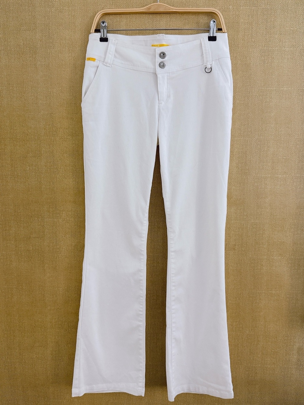 Lole Y2K White Flare Wide-Leg Jeans Bootcut Western Trek Cowboy Stretch 12 NWT